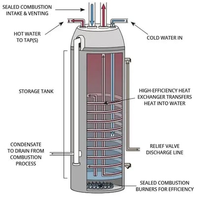 How a High Efficiency Gas Water Heater Works